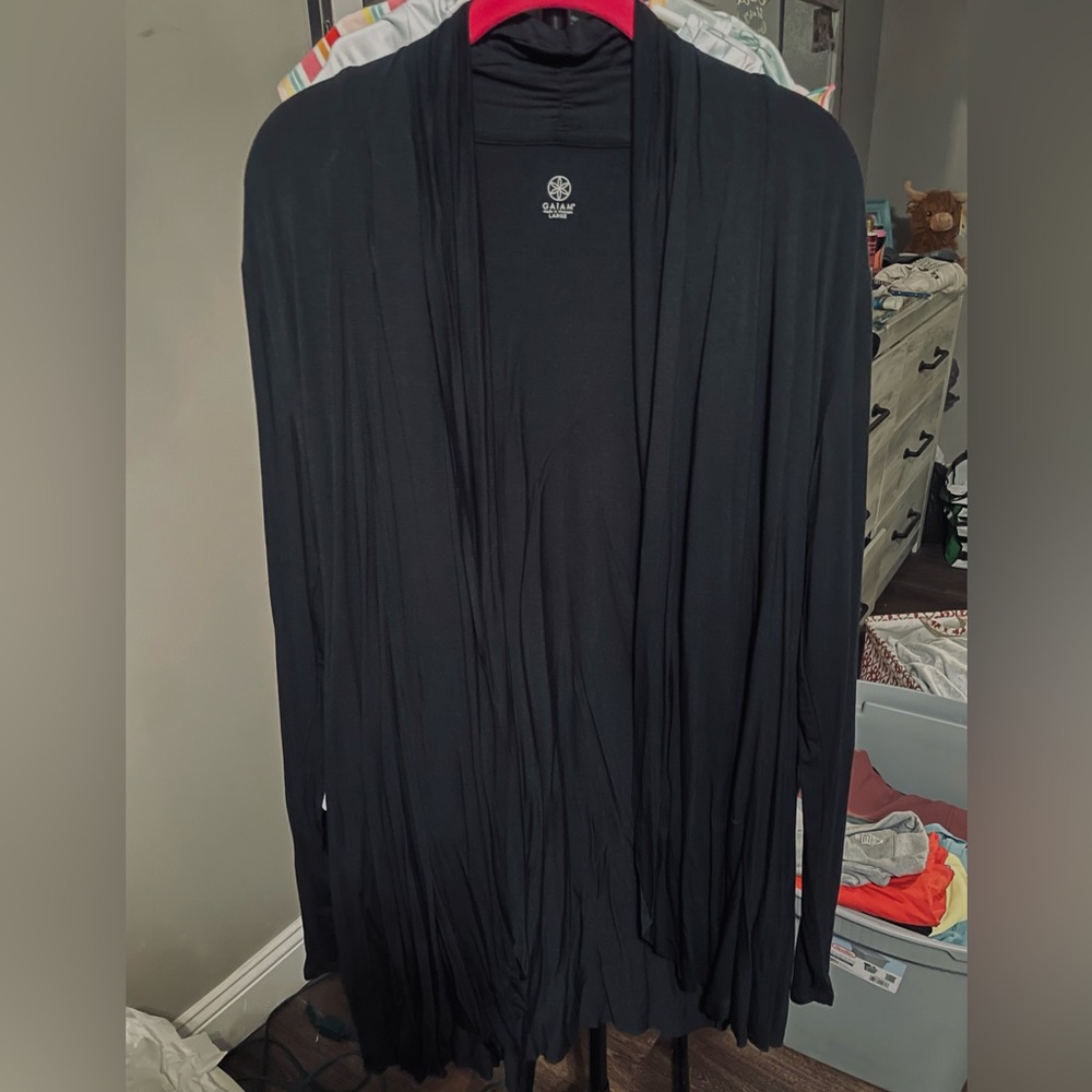 GAIAM Black Open Front Cardigan